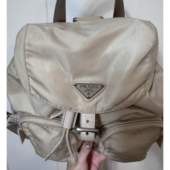 Auth Vintage Prada Cream Ivory Nylon Backpack Mini - Picture 2 of 16